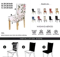 Elastic Stretchable Printed Dining Chair Covers Set of 6 will bloom your dining with their HD printed designs - Polyster, Elastic, Pack of 6, Single Seater